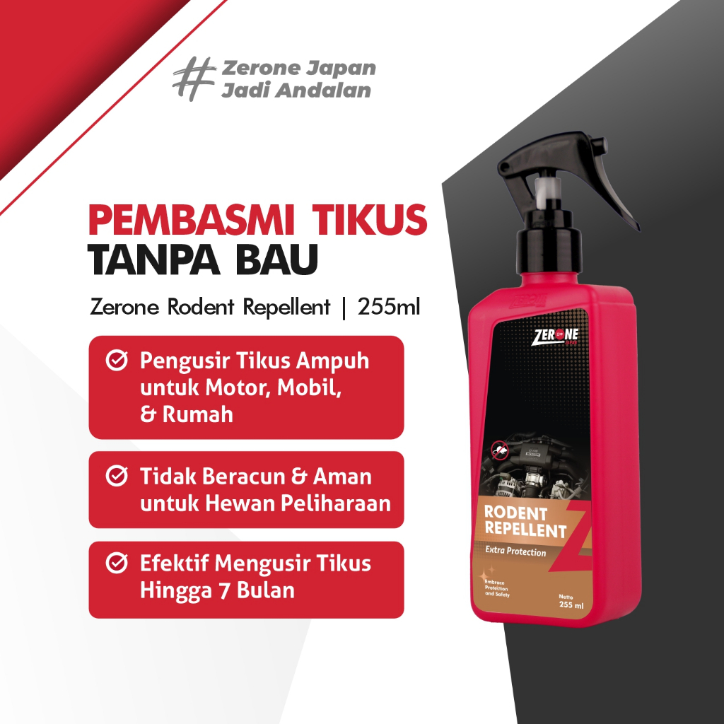 Zerone Rodent Repellent Semprotan Pengusir Tikus untuk Kap Mobil & Rumah