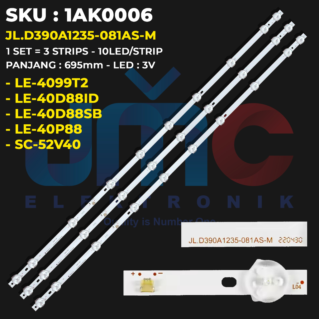 Backlight TV AKARI 40 Inch LE-40D88SB LE-4099T2 LE-40D88ID LE-40P88 SC-52V40
