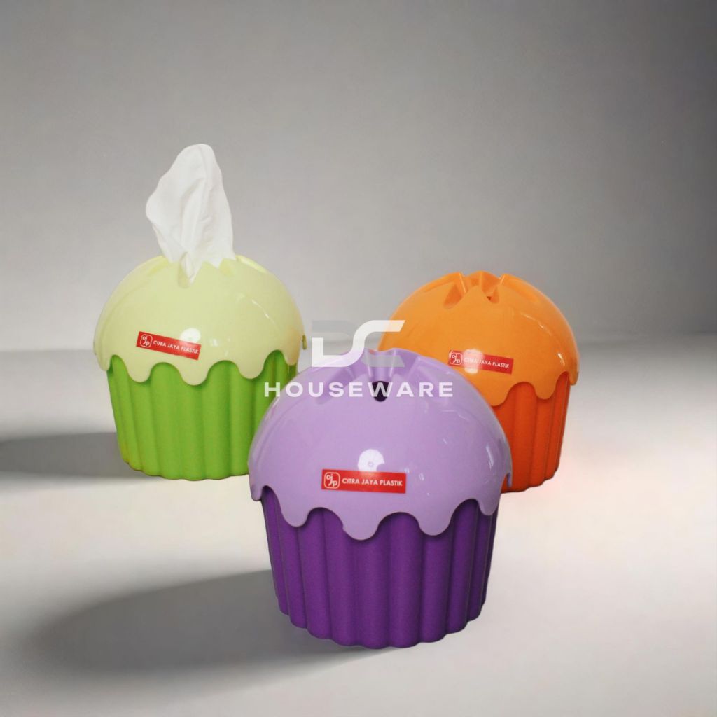 [ 1 Pcs ] ( TEMPAT TISSUE CUPCAKE ) - Tempat Tissue Gulung /Tempat Tissue Makan/ Wadah Tissue Plasti