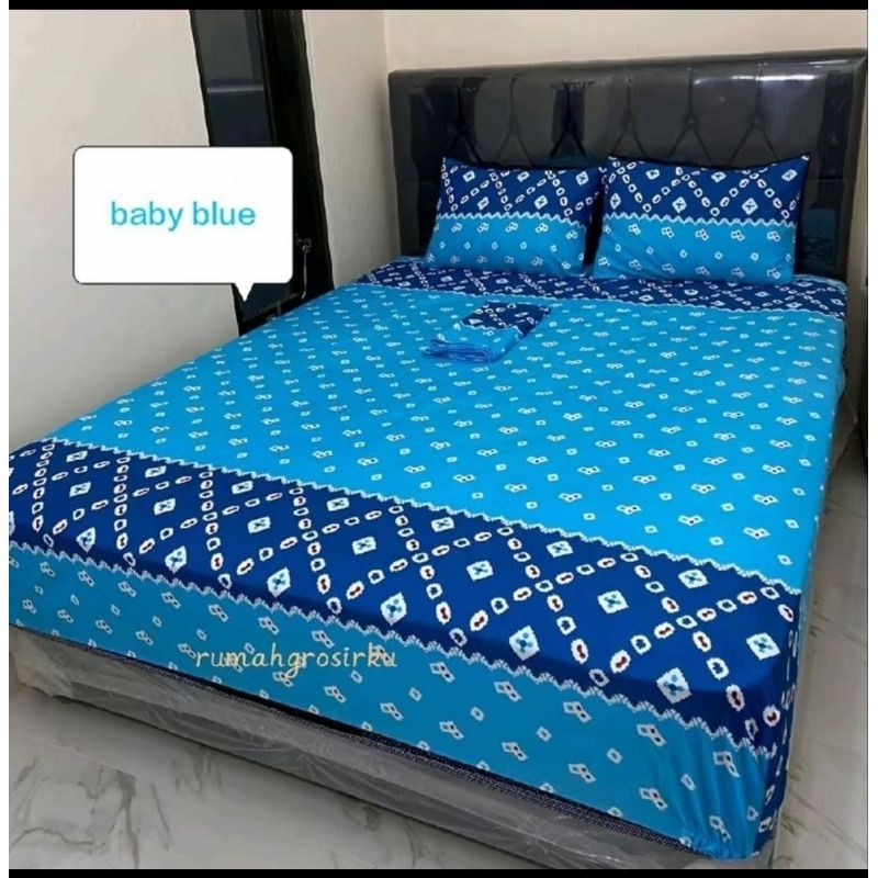 Sprei batik jumputan ukuran komplit/sprei motif jadul