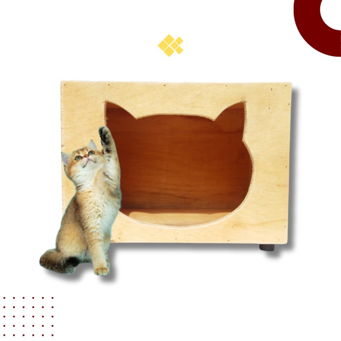 Rumah Kucing Kayu Pet House Kandang Hewan
