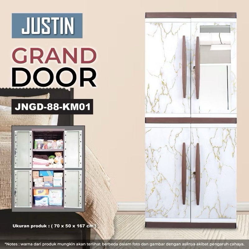 [CLUB] Justin Ultra Grand Printing Kunci Cermin - Lemari Plastik Printing - Lemari Plastik Susun