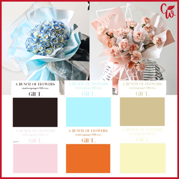 

20 Lembar Flower Wrapping Bi Color Solid Dua Warna Kertas Buket Bunga Paper Waterproof Hand Bouquet KB62