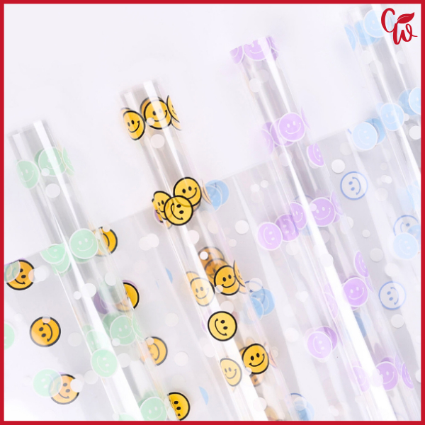 

20 Lembar Kertas Buket Bening Cellophane Motif Love Transparan Flower Paper Wrapping Paper KB64