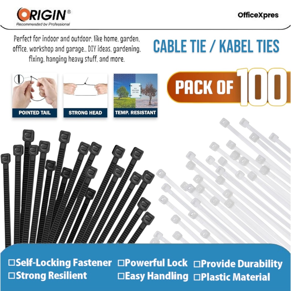 

(100 PCS) Cable Ties 2.5 x 100 cm / Kabel Tis Nylon / Pengikat Kabel / Kabel Ties 2.5 x 150 cm / Cable Tie 2.5 x 200 cm