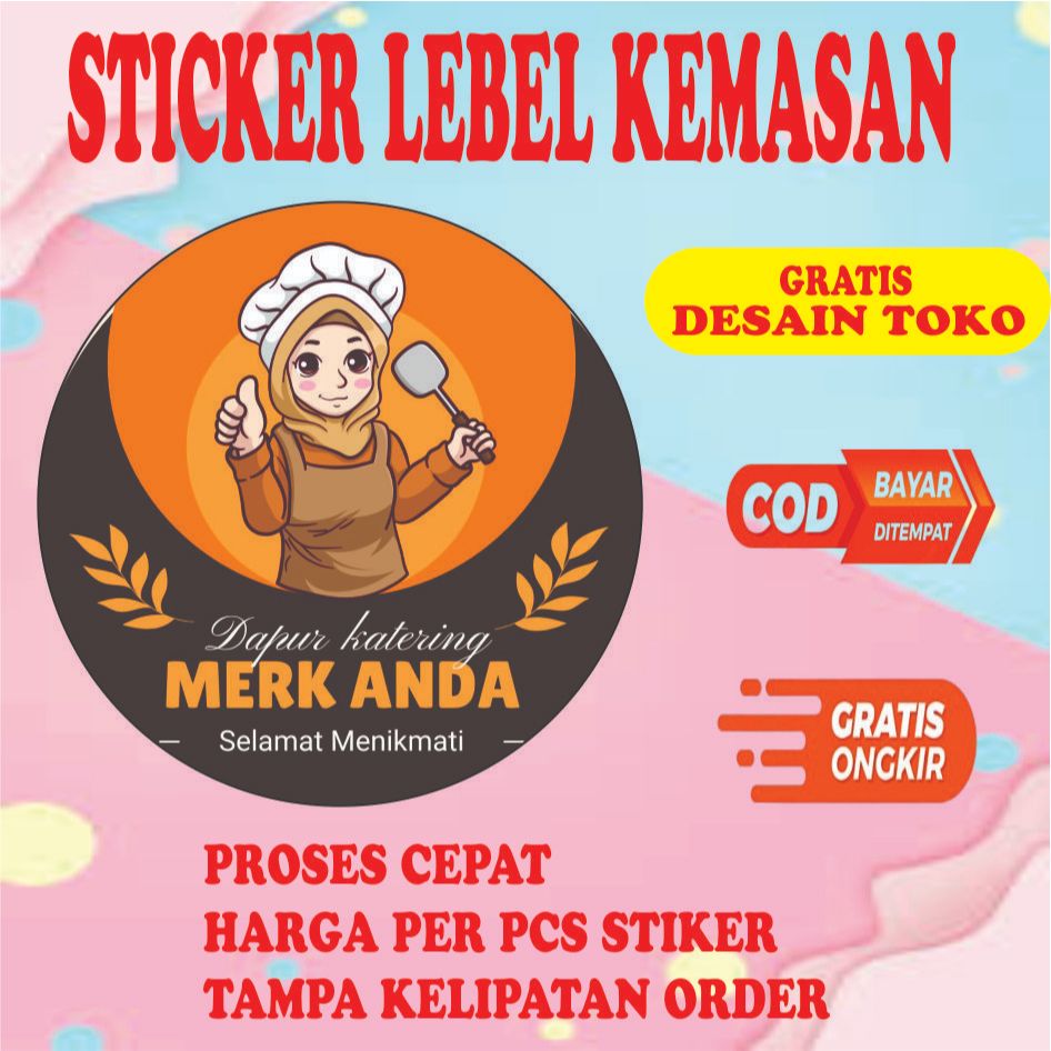 STIKER LOGO OLSHOP UKURAN 7 CENTIMETER  LABEL MAKANAN MINUMAN SUDAH CUTTING POTONG TINGGAL TEMPEL