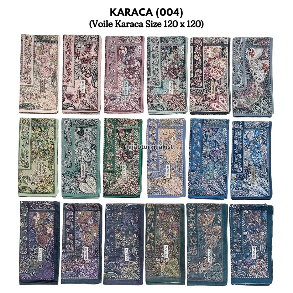 Jilbab Turki Karaca_Hijab Segiempat _Bahan Voile Karaca_Hijab Size 120*120 cm