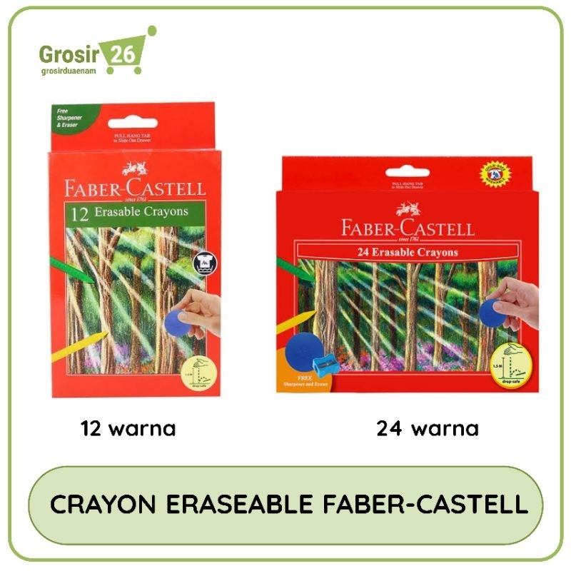 

(1 set) crayon / oil pastel / krayon minyak faber castell eraseable 12 | 24 warna