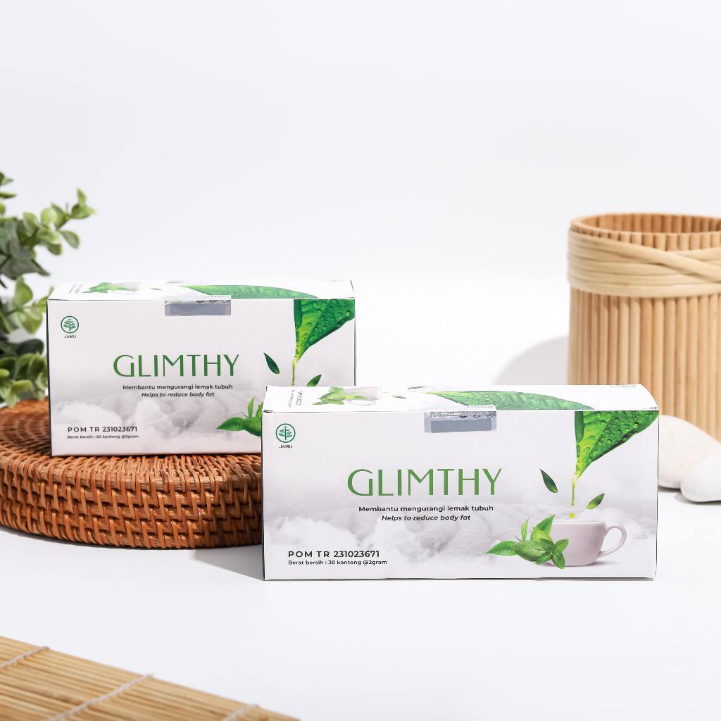 Glimthy Teh Pelangsing Herbal BPOM | Slimming Tea Detoks | pelangsing Badan Alami Paket 3 Box