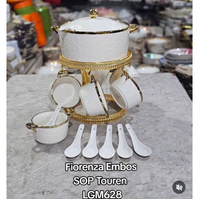 Wadah Saji Tempat Soup Turren Fiorenza Marble Set