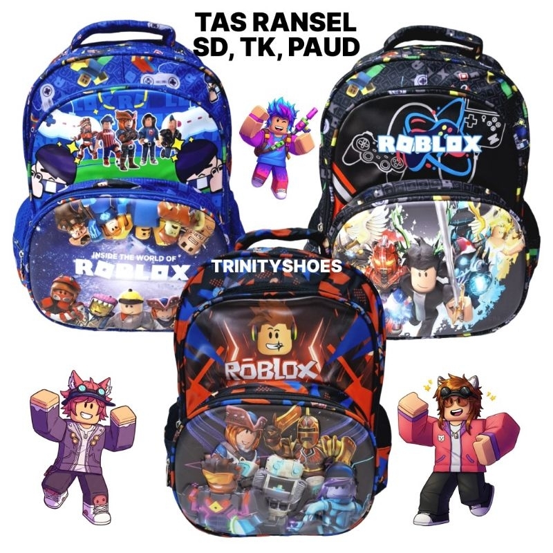 TAS SEKOLAH ANAK  LAKI LAKI TAS RANSEL ANAK PAUD TK SD MOTIF ROBLOX  MINECRAFT