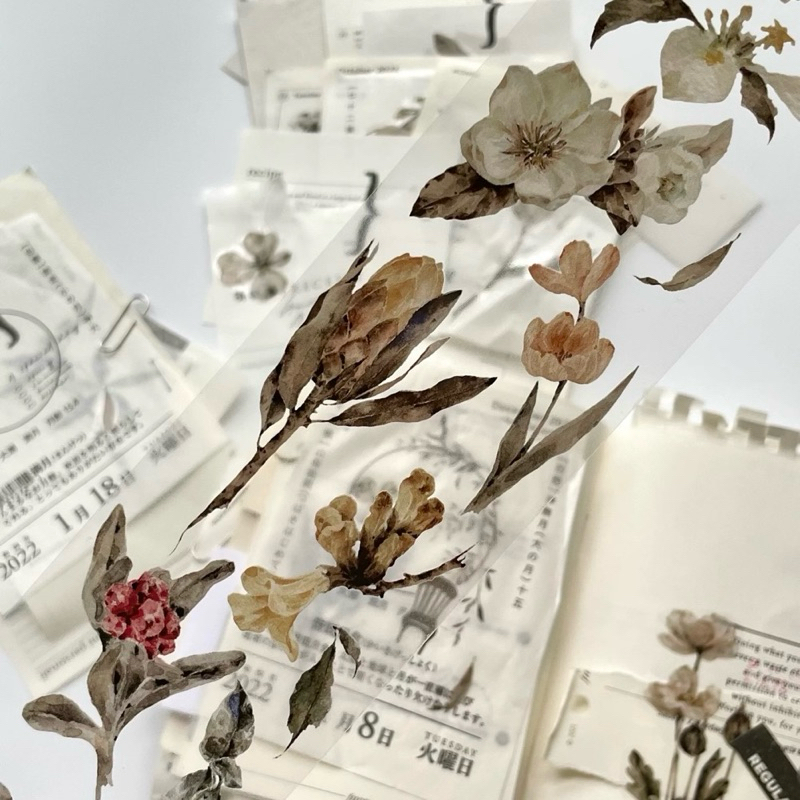 

[Sample per loop] Jinjin Plant Illustration PET Tape