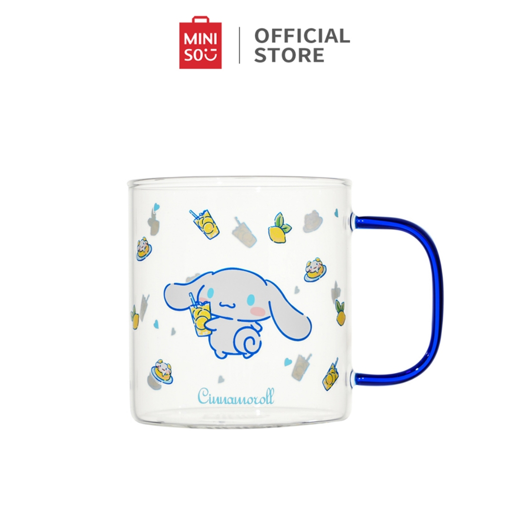 Miniso x Sanrio characters Glass Cup with Colored Handle 420mL