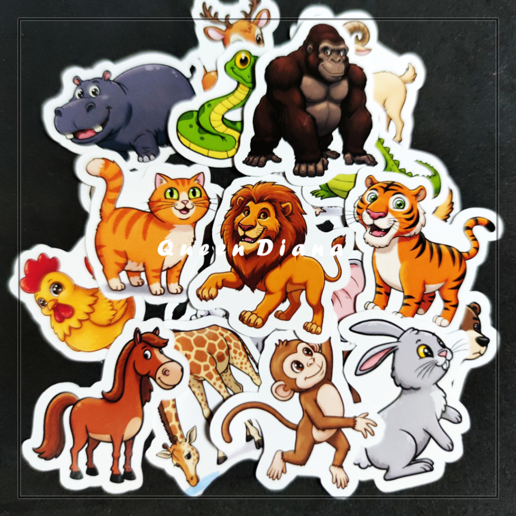 

stiker hewan chibi isi 20 pcs stiker macam macam hewan darat