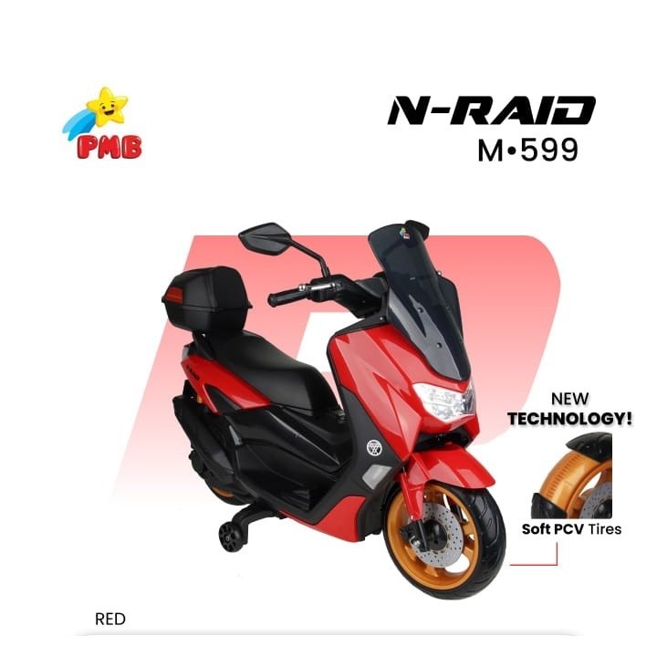 Mainan Motor Aki Motor Anak Raid Nmax M 588 NMAX Aki  M599 BAN EVA TS
