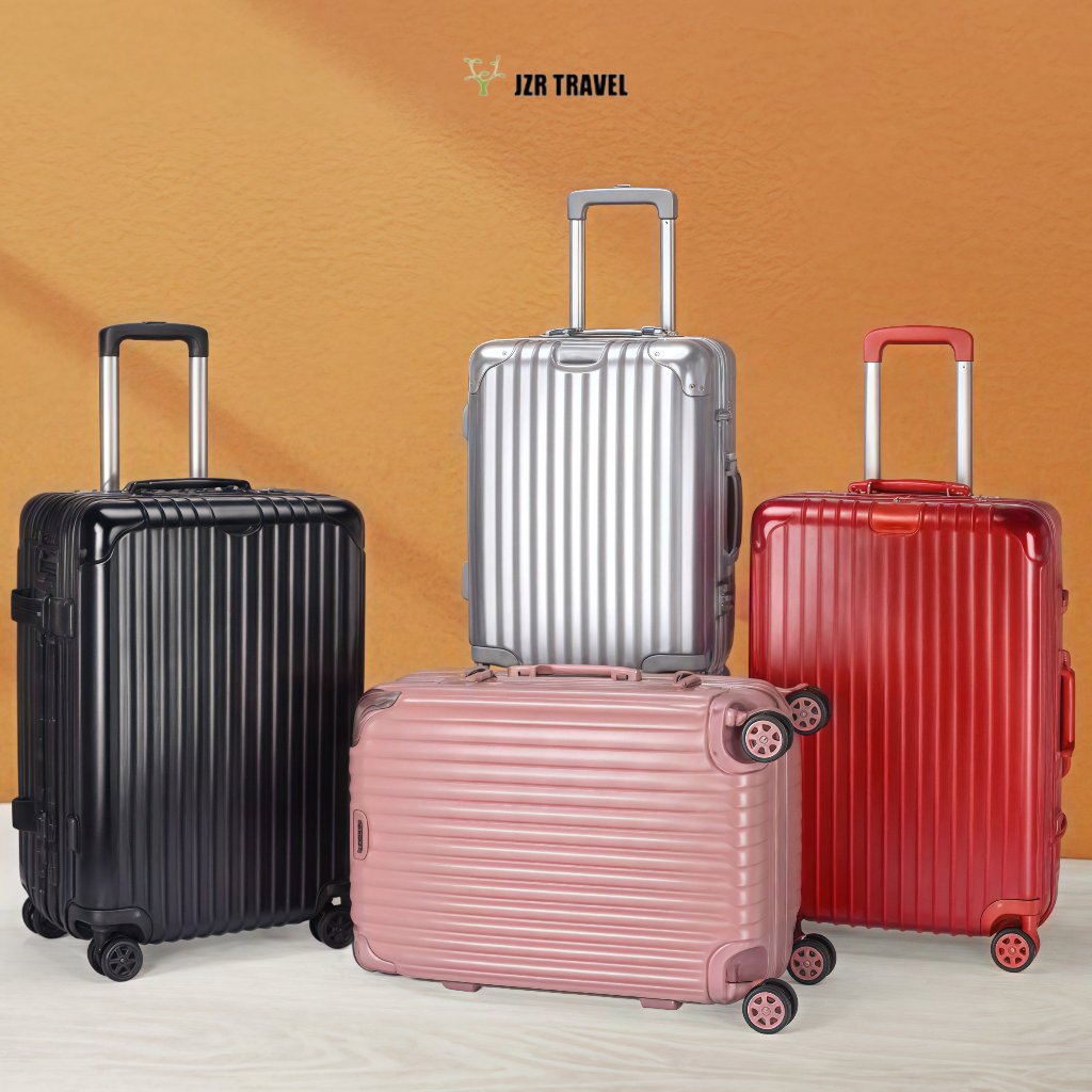 JZR Koper 24inch Bahan Travel Koper polikarbonat Koper TSA lock, rangka aluminium bagasi 20/22/24/26