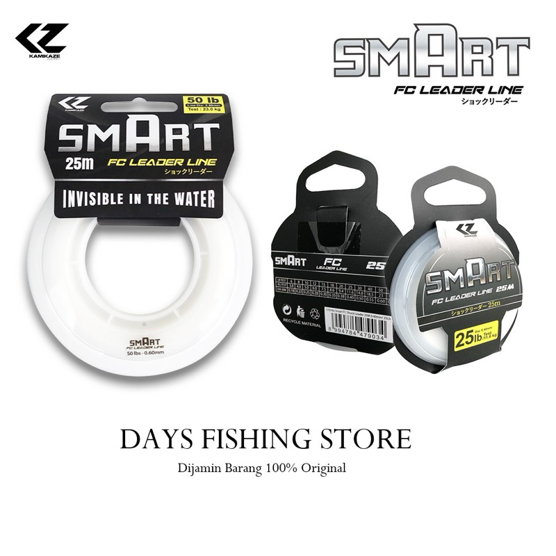 Senar Leader Kamikaze SMART 100% Fluorocarbon - Senar Pancing FC Shock Leader Japan Quality