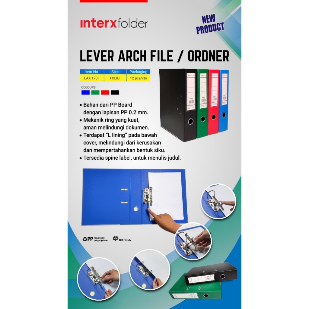 

ORDNER F4 FOLIO INTER X / ORDNER INTER X PUNGGUNG 7CM LAF 170F