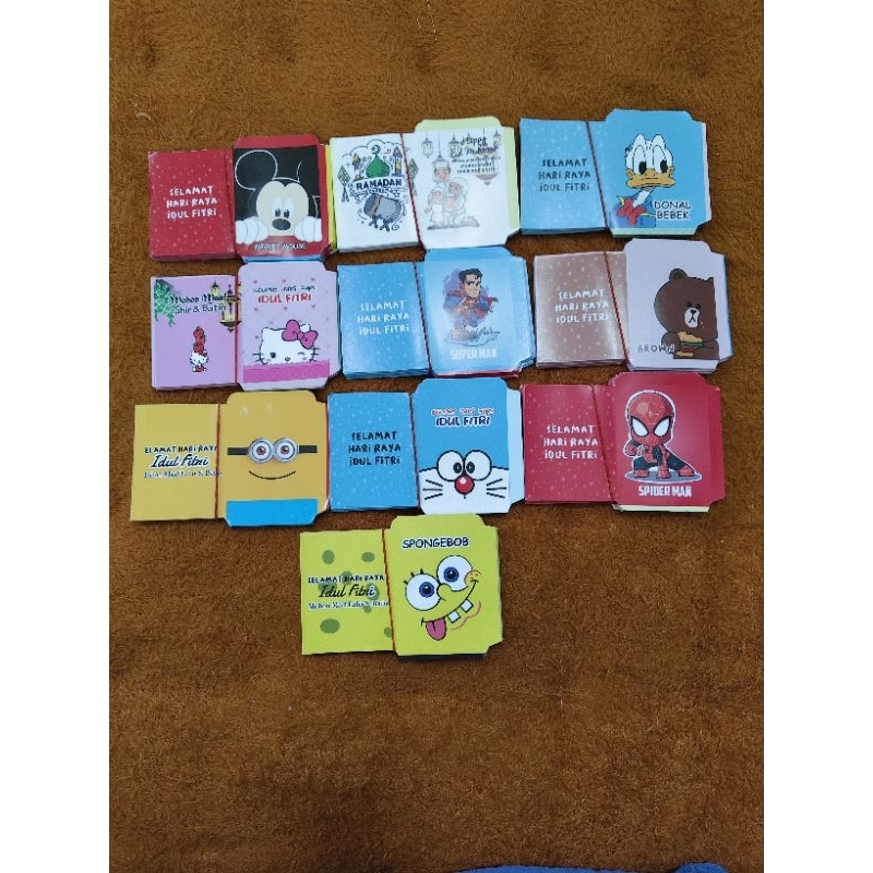 

[ 100 Lembar ] Amplop Lebaran Mini Belum Lipat Motif Random