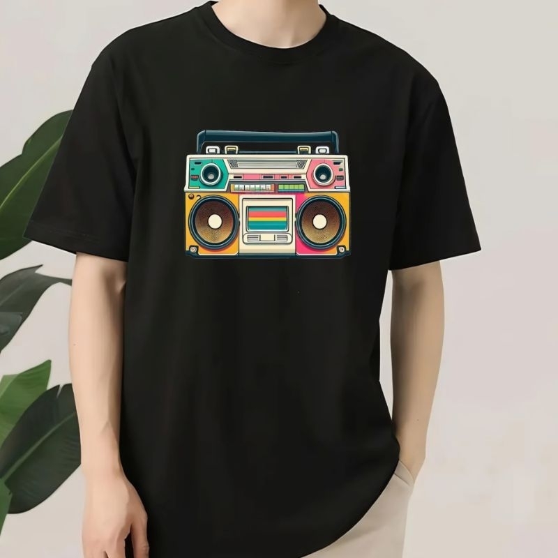 Baju kaos distro dewasa radio jadul vintage / pria dan wanita bahan katun lebih tebal dan nyaman