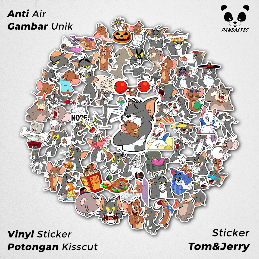 

Stiker Tempel Anime Tom and Jerry Paper Vinyl Dekorasi Laptop Koper Tumbler Kulkas DIY