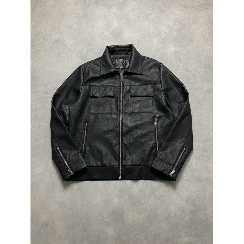Dress Volume Casual Trucker Work Leather Jacket