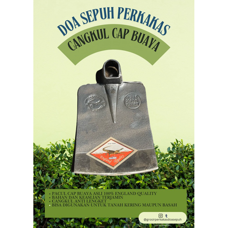 Cangkul / Pacul cap buaya mas asli berkualitas