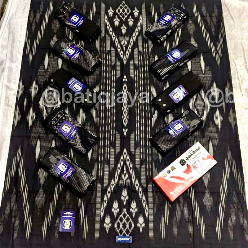 GROSIR 10 PCS Sarung Pria Gajah Duduk Asia Kembang Black Series - Gajah Duduk Asia Kembang Seri Hita
