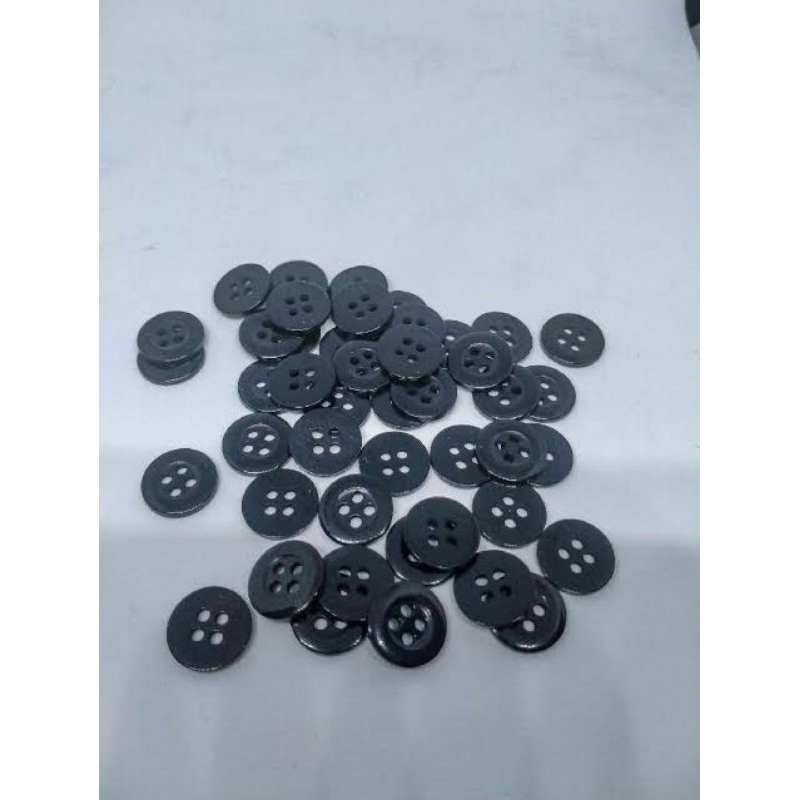 kancing baju/kemeja hitam polos isi 10 pcs