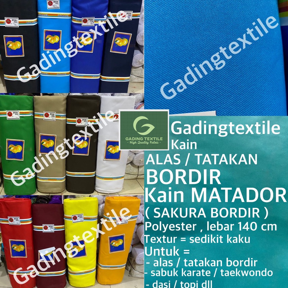 KODE V73E  per 1 roll  kain SAKURA BORDIR MATADOR cap BUAH PALA alas tatakan bordir bedge bet emblem