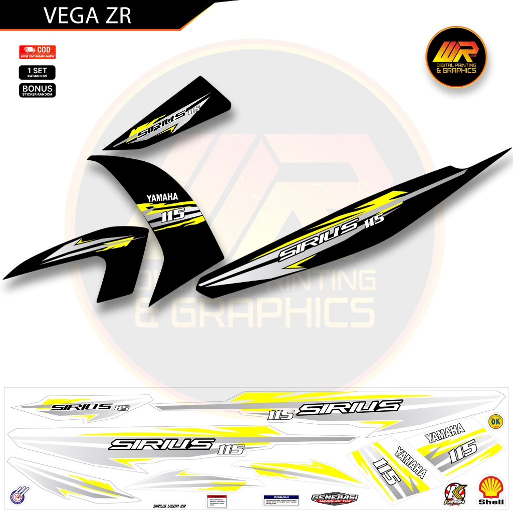 Striping Vega Zr Motif Simpel Bahan Bening Transparan Stiker VegaZr