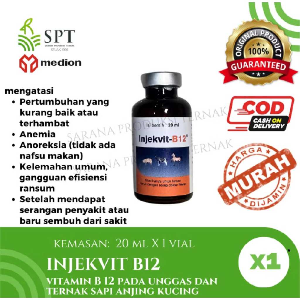 B12 MEDION 20 ml VITAMIN B-12 VITAMIN B AYAM BURUNG PERAWATAN HEWAN