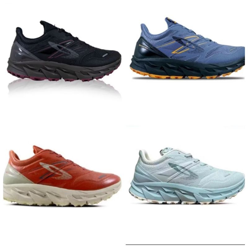 910 Nineteen Sepatu  trail run YUZA EVO -  Hitam Burgundy/Abu tua /Merah teracota/Abu muda terlaris 