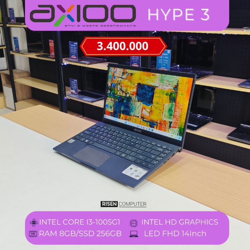 Laptop Axioo Hype 3 Intel Core i3-1005G1 RAM 8GB SSD 256GB FHD 14inch Notebook Second Seken Bekas Mu