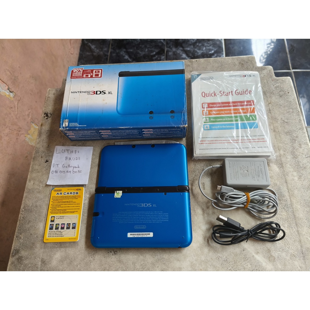 Nintendo 3DS XL Black Blue OFW CFW Luma by request Fullset 02