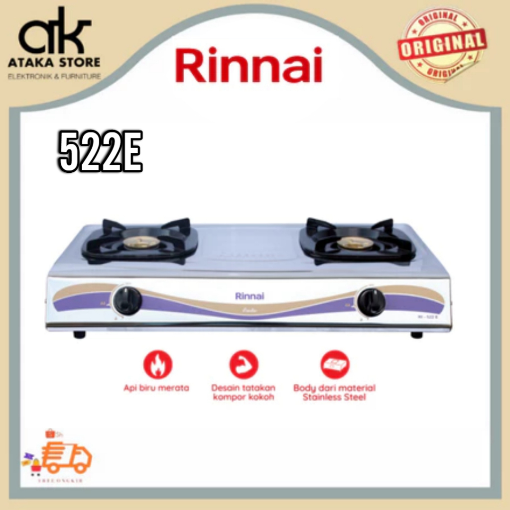 Kompor Rinnai 2 Tungku Rinnai 522E Kompor Dua Tungku