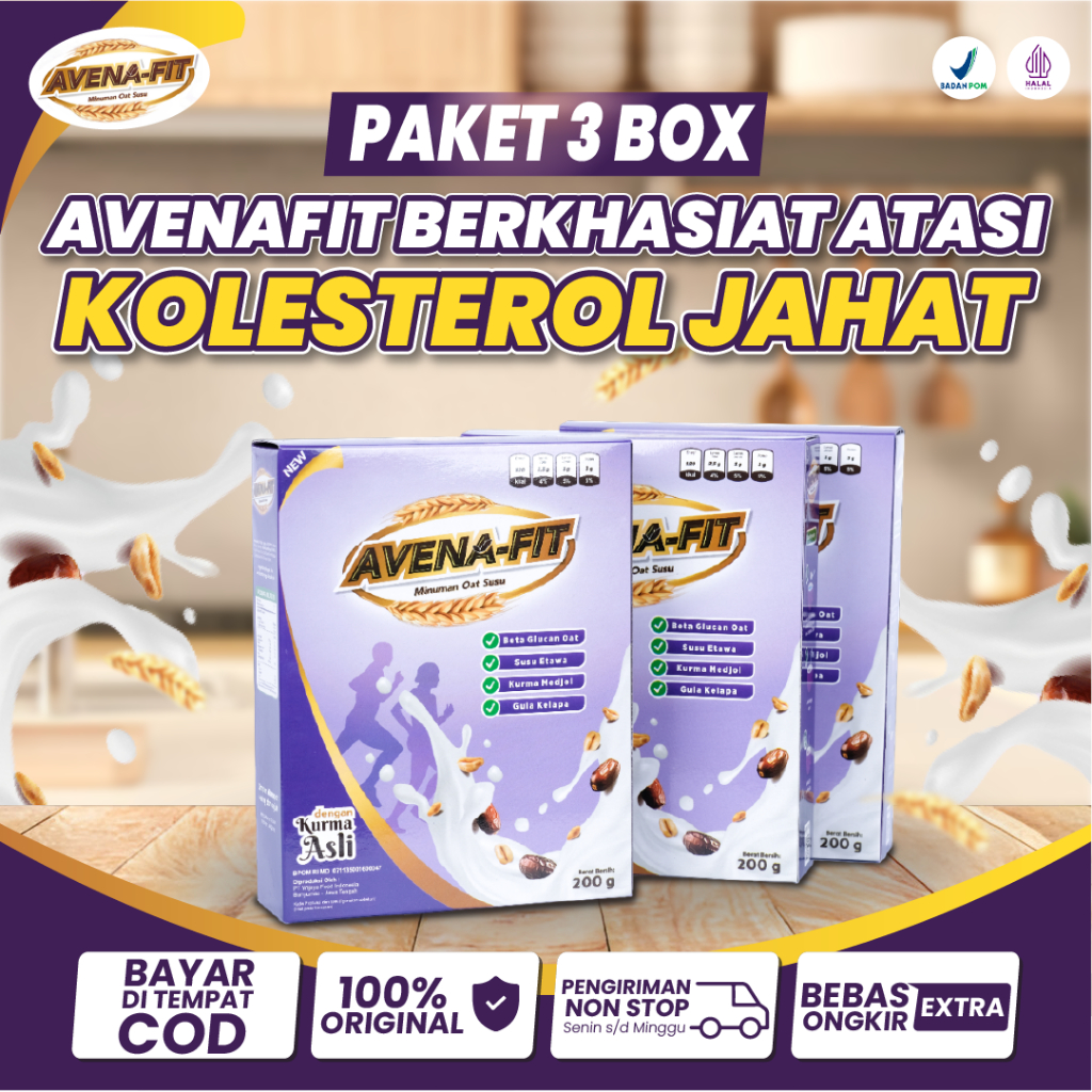 

Avena Fit Sereal Oats Susu untuk Menurunkan Kolesterol - Paket 3 Box