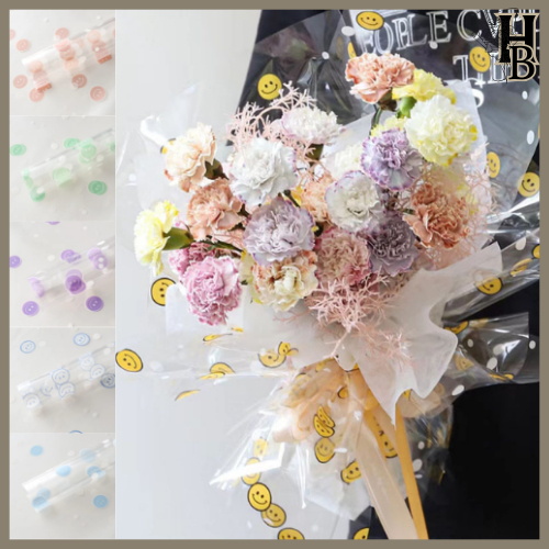

20 LEMBAR Kertas Buket Smile Cellophane Flower Wrapping KB64