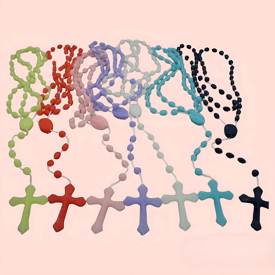 Gantungan Spion Mobil Rosario Handmade Kalung Rosario Katolik Fosfor Murah Rosary Salib