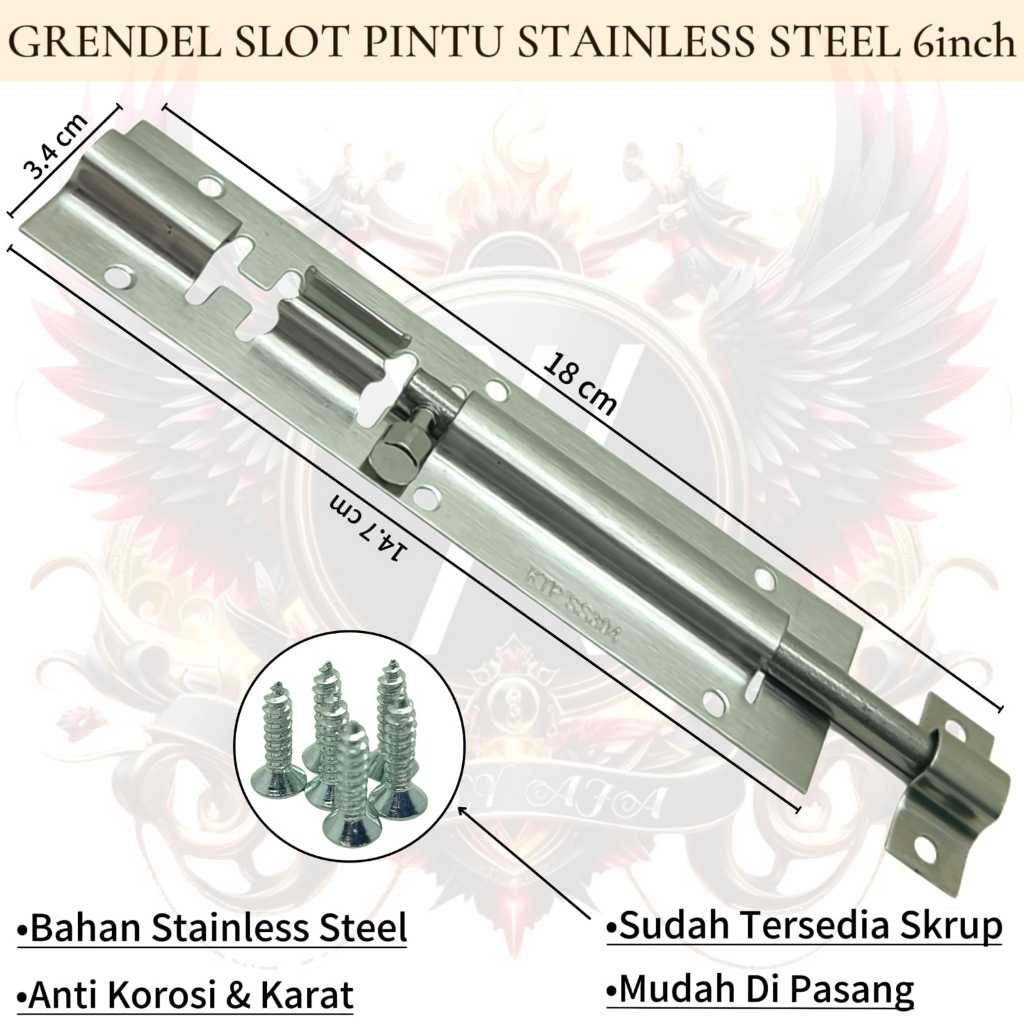 grendel slot pintu 6 inch stainless steel grendel pintu