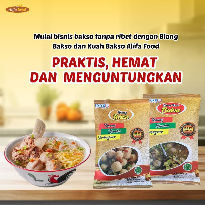 

Bumbu Biang Kuah Bakso 500gr dan Biang Bakso 500gr , Paket Bumbu Praktis membuat bakso