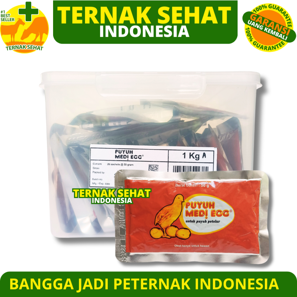 PUYUH MEDI EGG 50 GRAM (1 BOX 20 SACHET)- Vitamin Burung Puyuh Petelur - Pemacu Produksi Burung Puyu
