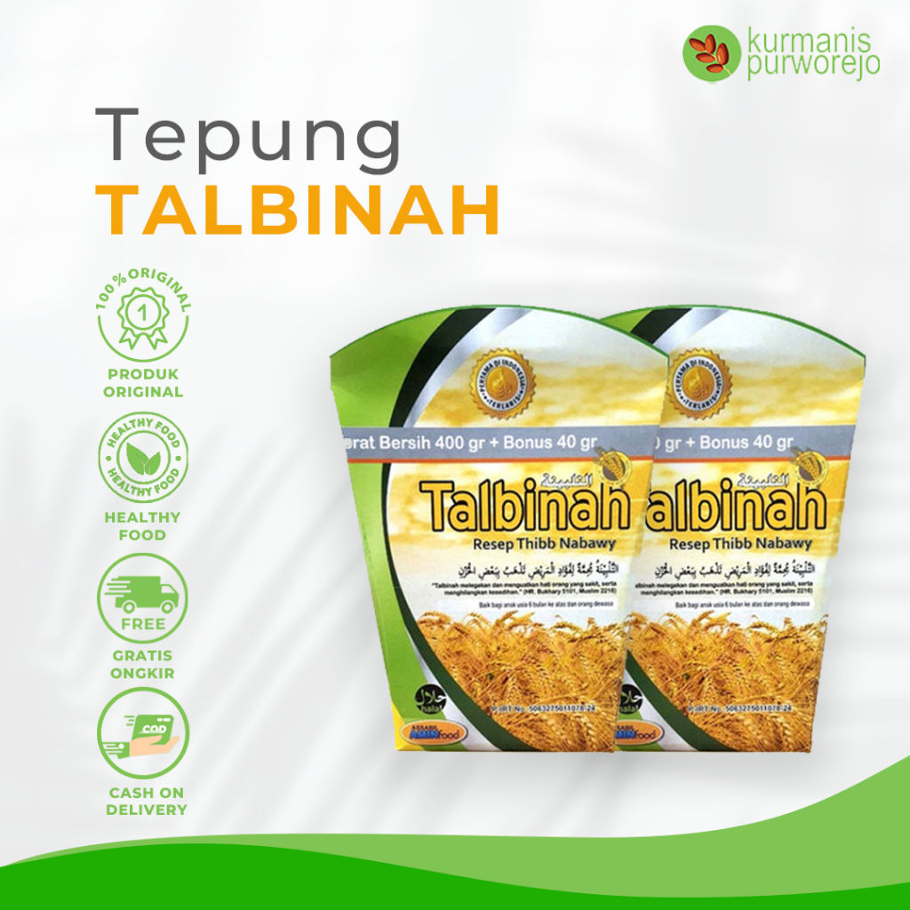 

Tepung Talbinah Gandum Resep Thibb Nabawy 400+40 gram Original Berkualitas