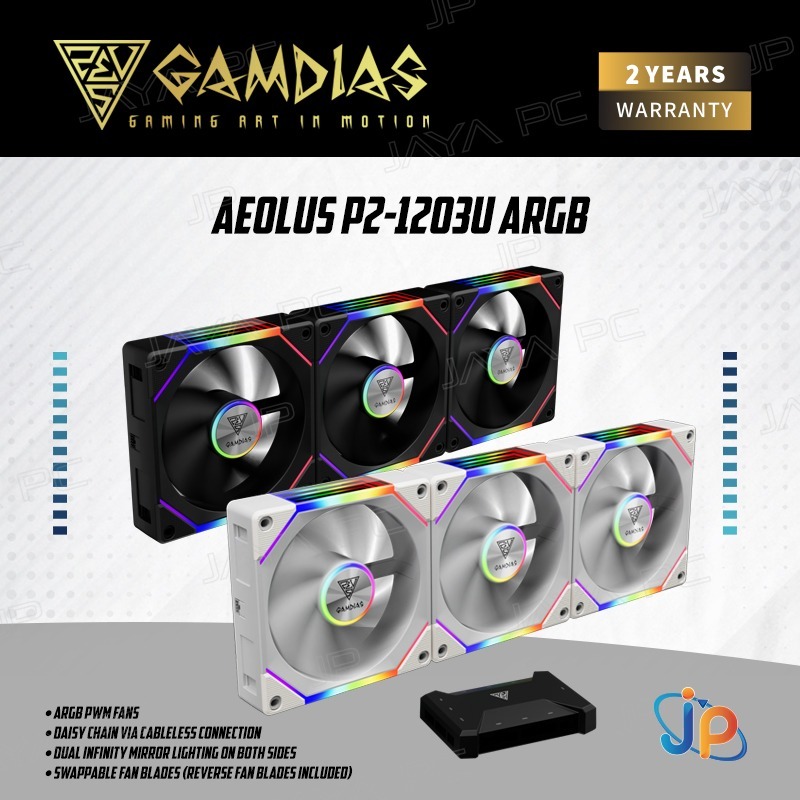 GAMDIAS Aeolus P2-1203U ARGB PWM Cooler Fan Case - Fan Casing 120mm 3 In 1