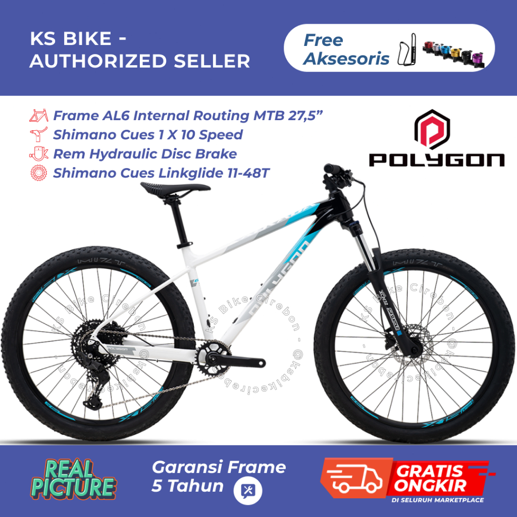 Sepeda Gunung Polygon Xtrada 5 27.5 Inch Shimano Cues 10 Speed Alloy Internal Cable Rem Hidrolik Tek