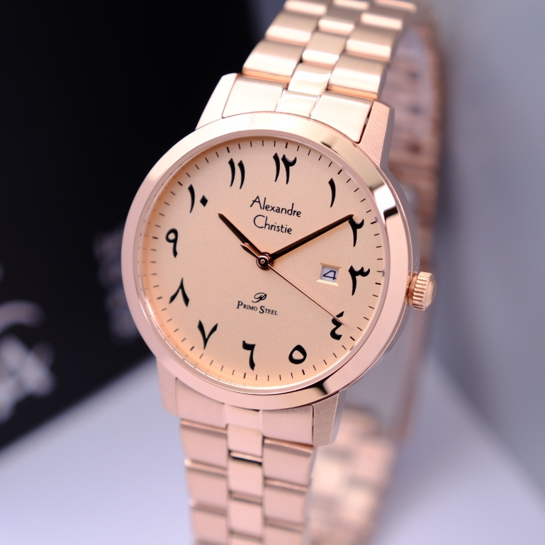 Alexandre Christie Wanita Arabic Original Warna Rosegold - AC1007 All Stainless Steel