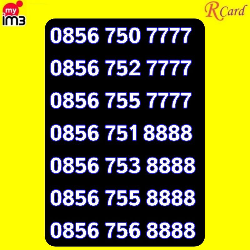 Perdana Nomor Cantik Indosat Im3 11 Digit Kwartet Ujung 7777 8888