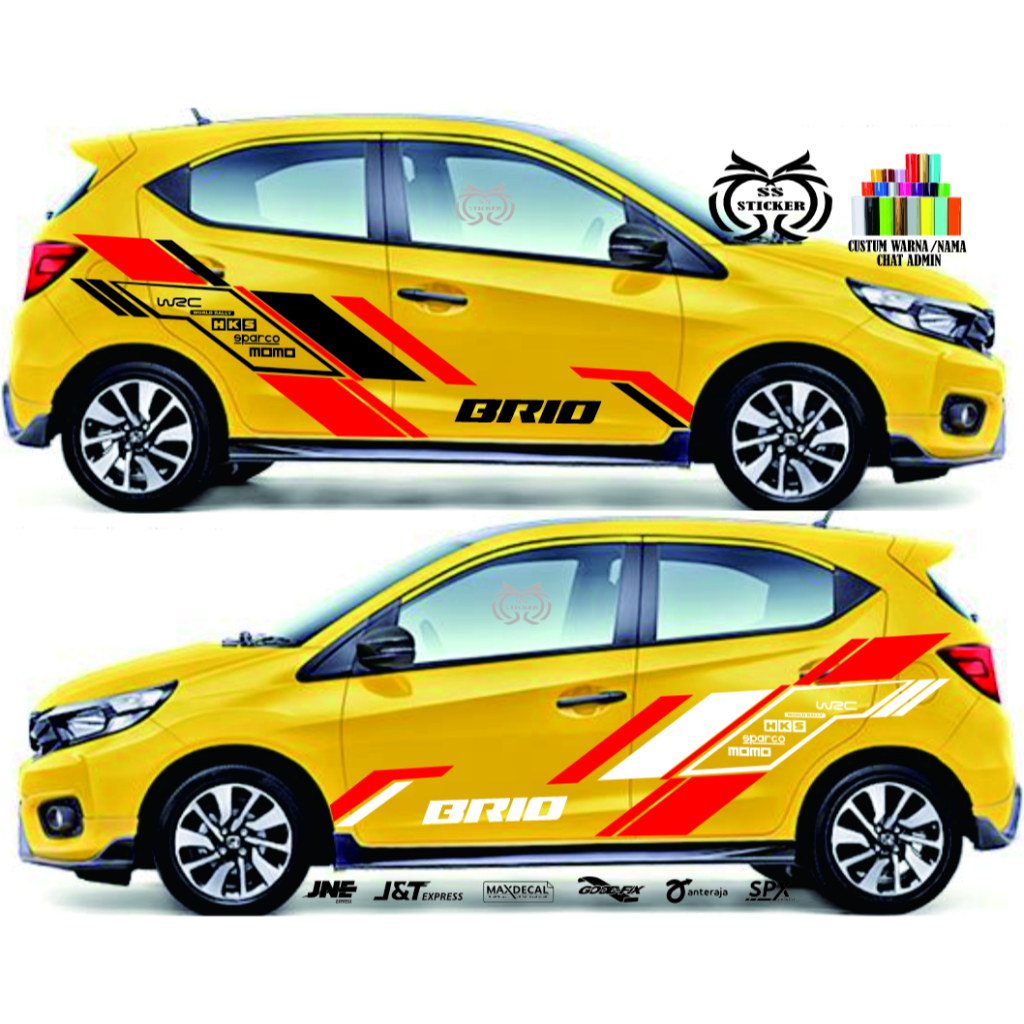 Stiker mobil brio sticker mobil honda brio stiker body samping mobil honda Brio Jazz Alya Agya Yaris