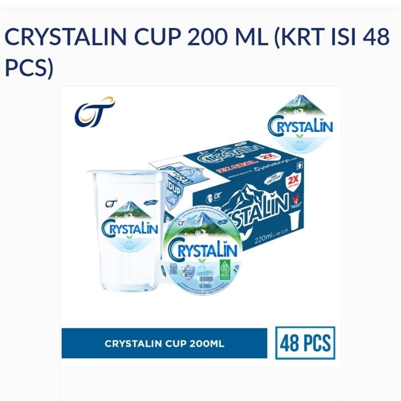 

Crytalin cup 200 ml ( krt isi 48 pcs )