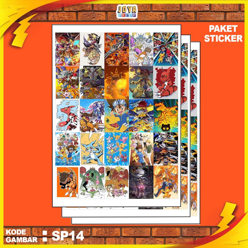 

GAMBAR STICKER DIGIMON / STIKER DIGIMON / PAKET STIKER DIGIMON PER 25 PCS / KODESP14